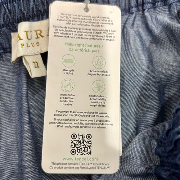 Laura Plus New Plus Size Tier Tencel Denim Midi Skirt Size 22 - Picture 7 of 10